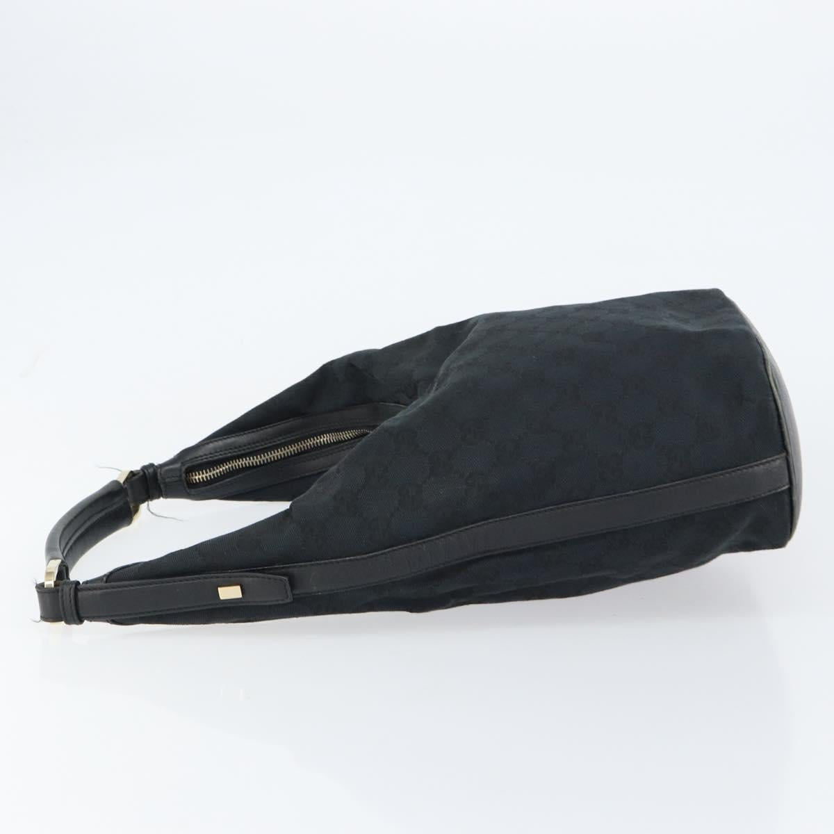 GUCCI GG Canvas Shoulder Bag Black Gold 001 4288 Auth ep12327