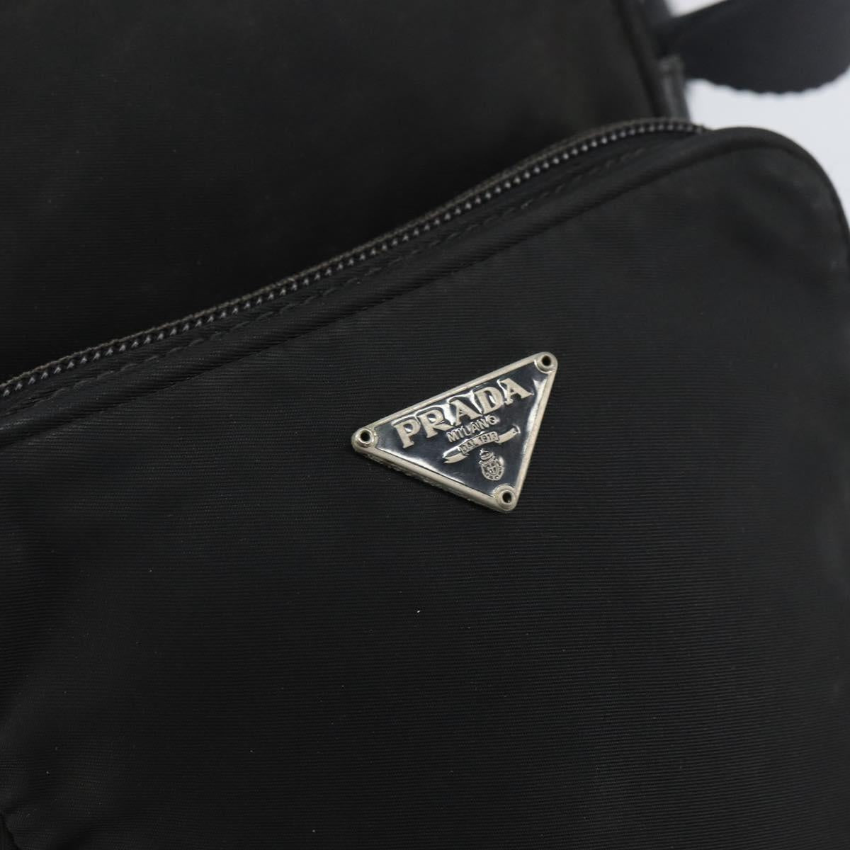 PRADA Shoulder Bag Nylon Silver Black Auth ep12328