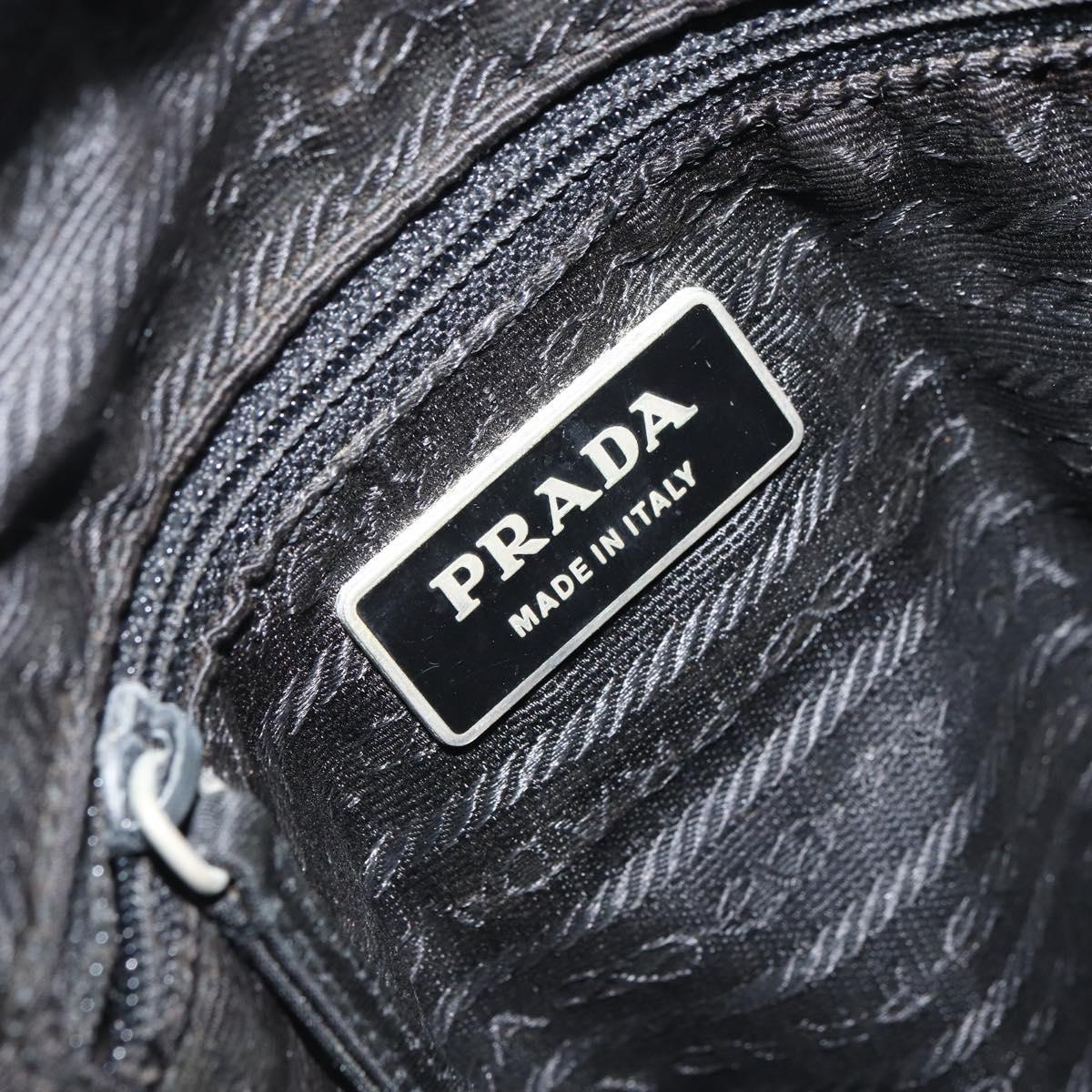 PRADA Shoulder Bag Nylon Silver Black Auth ep12328