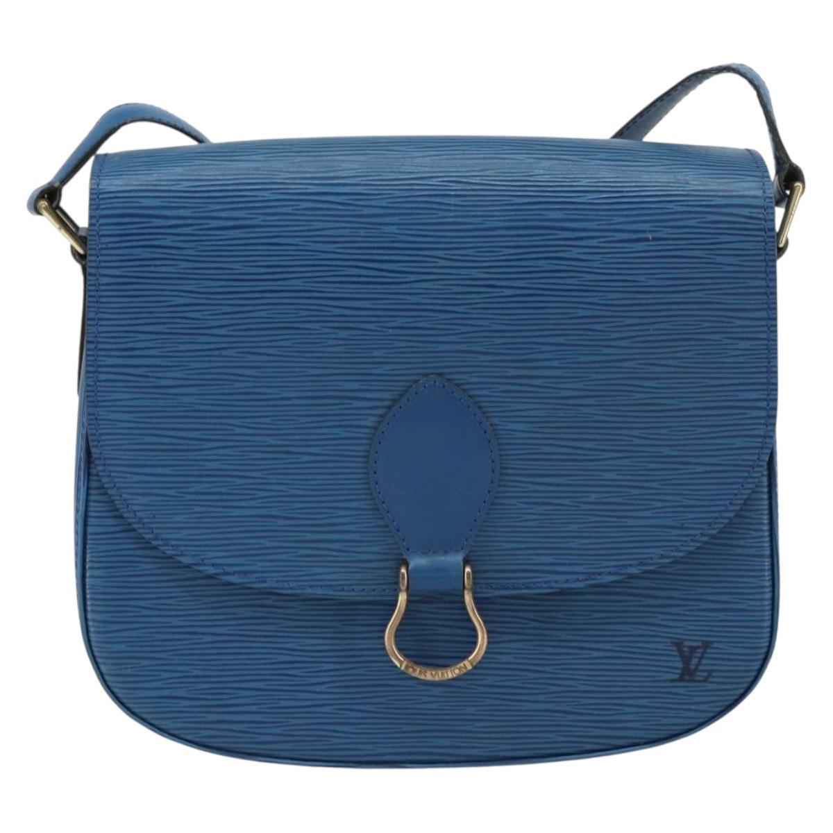 LOUIS VUITTON Epi Saint Cloud GM Shoulder Bag Toledo Blue M52195 LV Auth ep12333