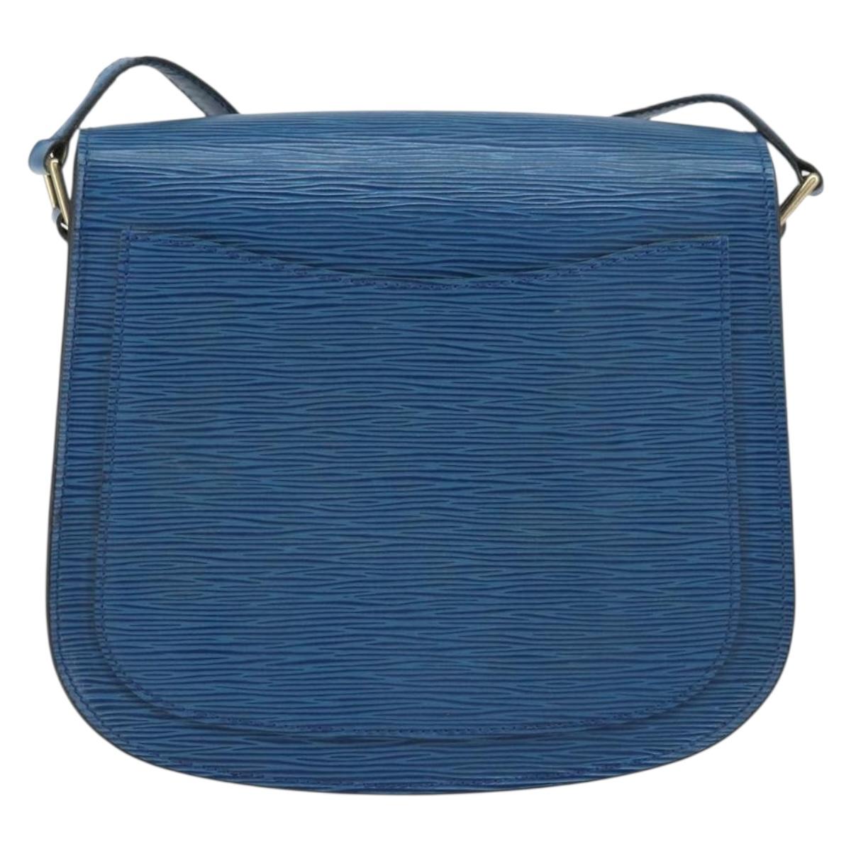 LOUIS VUITTON Epi Saint Cloud GM Shoulder Bag Toledo Blue M52195 LV Auth ep12333