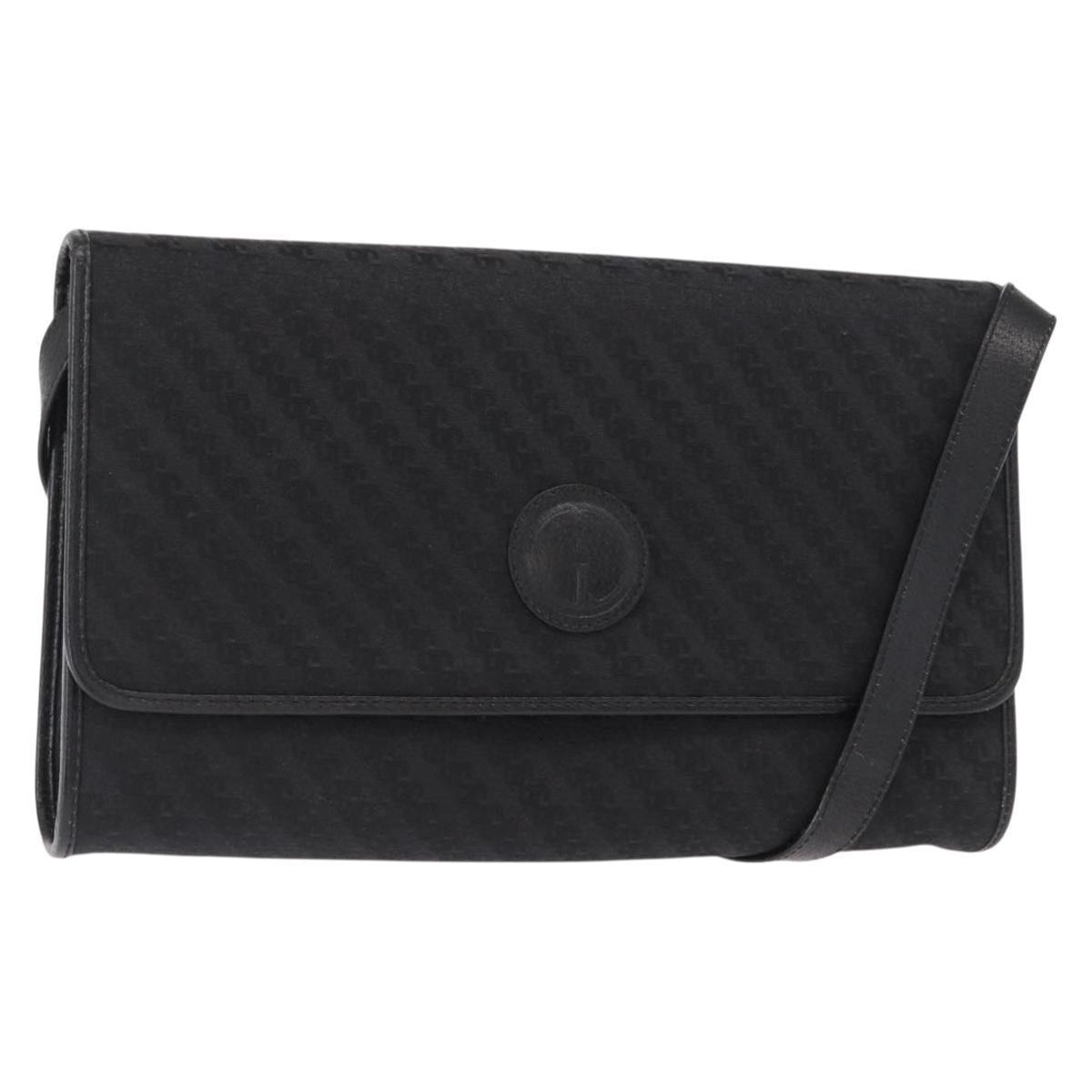 GUCCI Shoulder Bag Leather Canvas Black Gold 004 115 0289 Auth ep12335