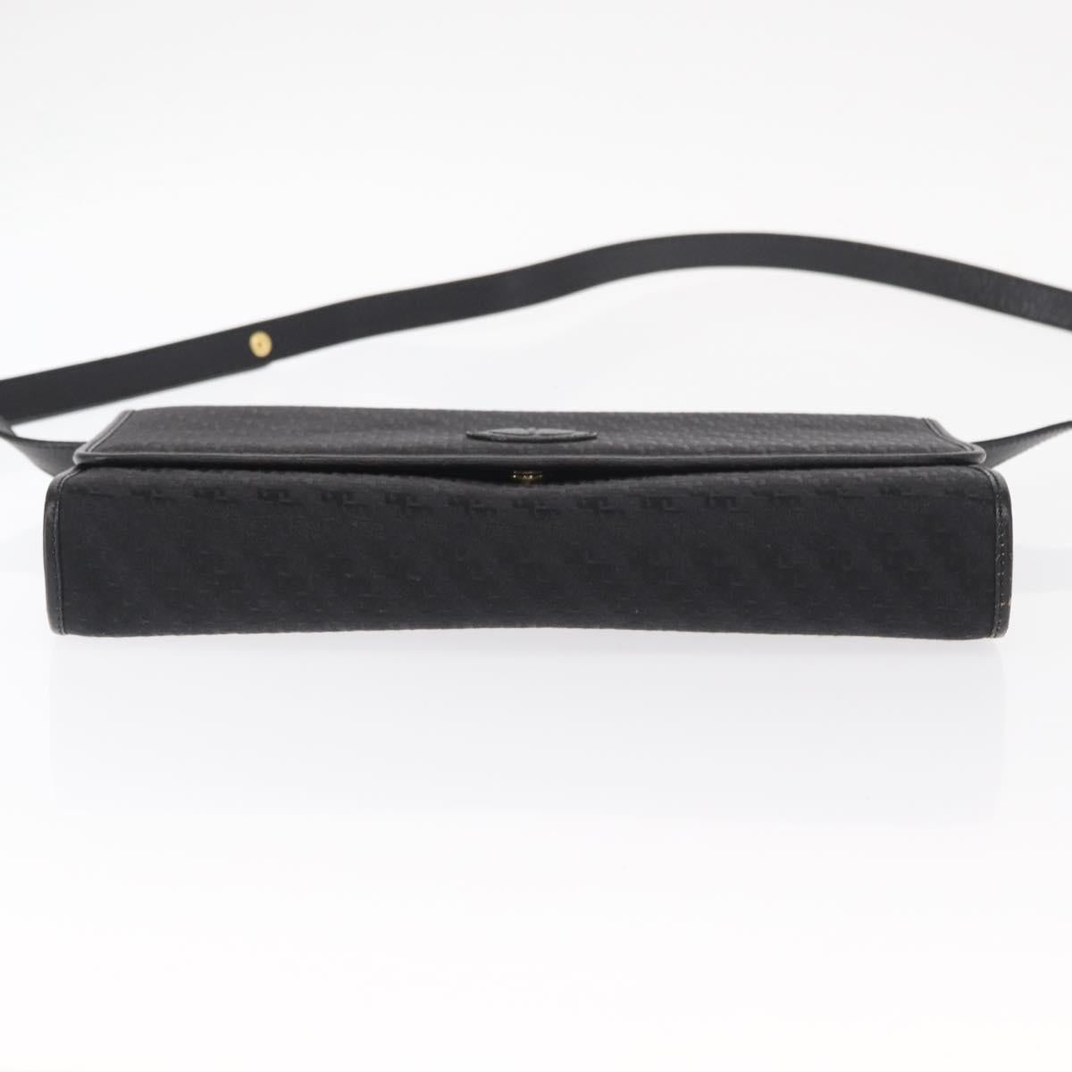 GUCCI Shoulder Bag Leather Canvas Black Gold 004 115 0289 Auth ep12335