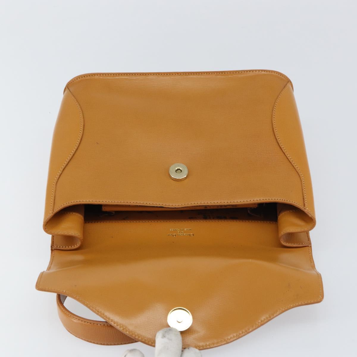 Christian Dior Hand Bag Leather Brown Gold Auth ep12336