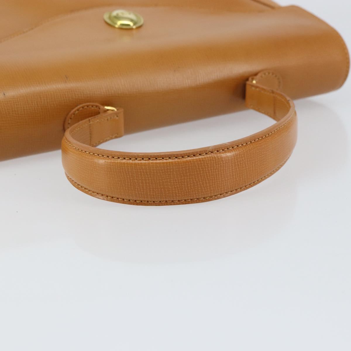 Christian Dior Hand Bag Leather Brown Gold Auth ep12336