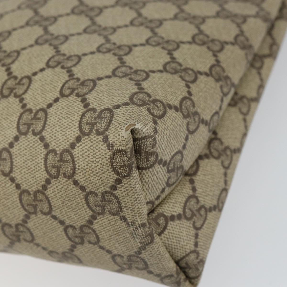 GUCCI GG Supreme Tote Bag PVC Beige Gold Auth ep12338