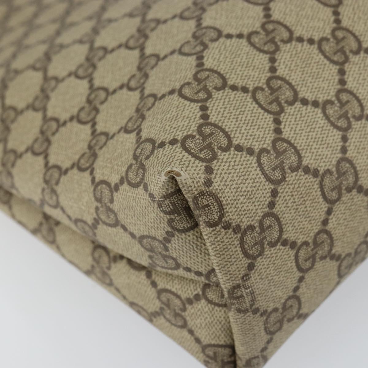 GUCCI GG Supreme Tote Bag PVC Beige Gold Auth ep12338