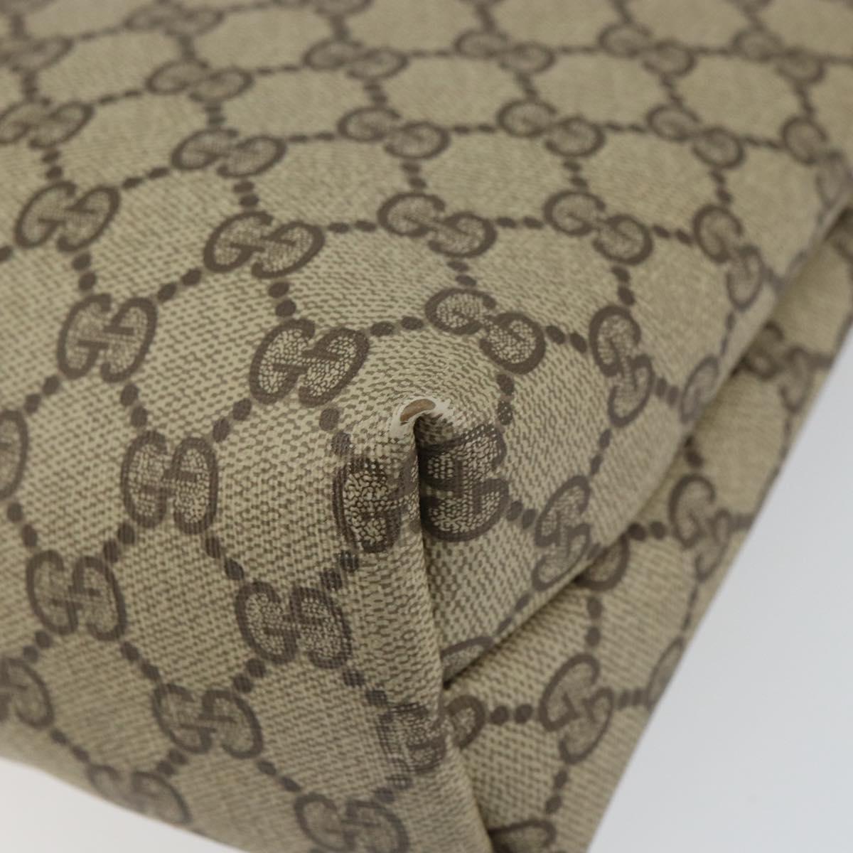 GUCCI GG Supreme Tote Bag PVC Beige Gold Auth ep12338
