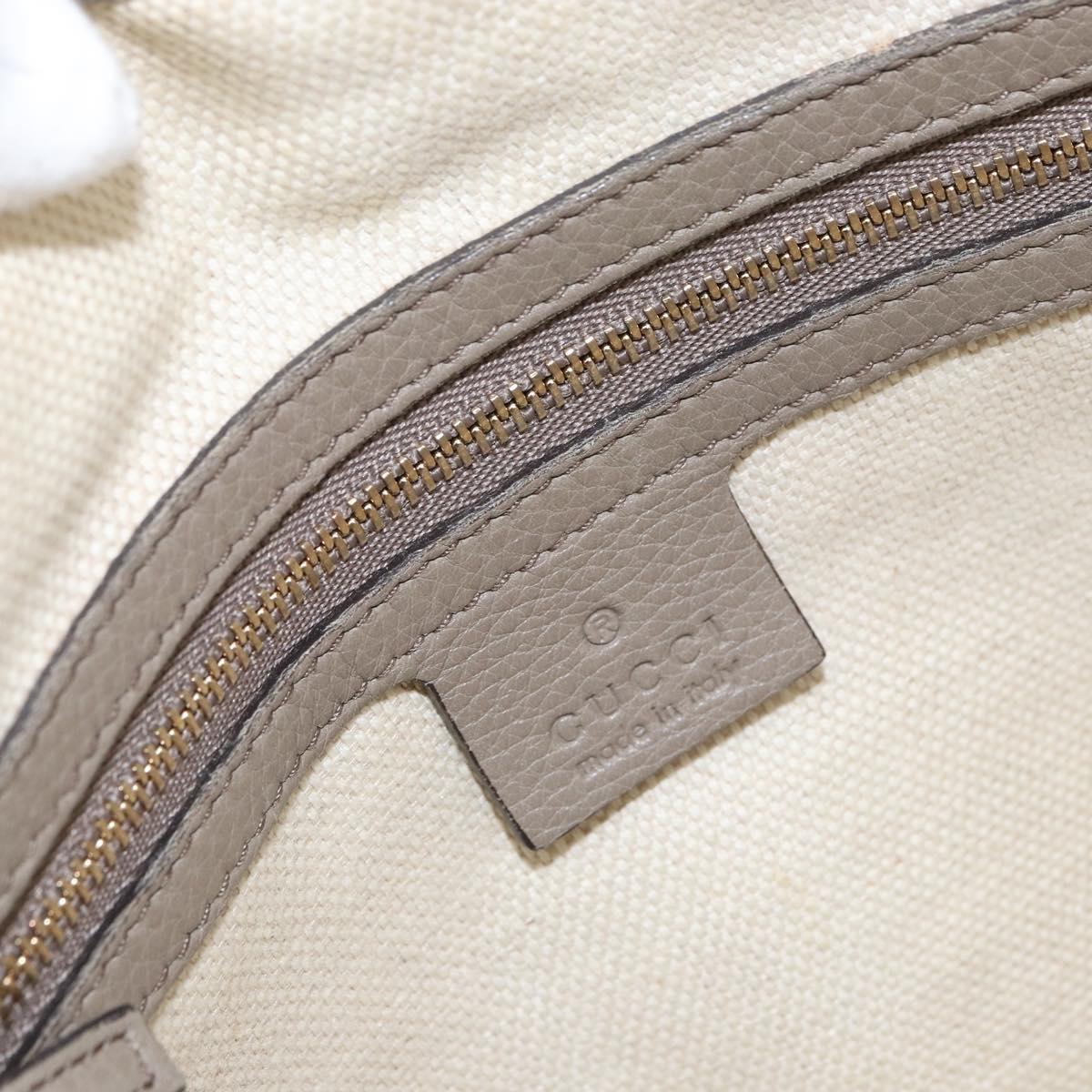 GUCCI Soho Tote Bag Leather Gray Gold 282307 Auth ep12345