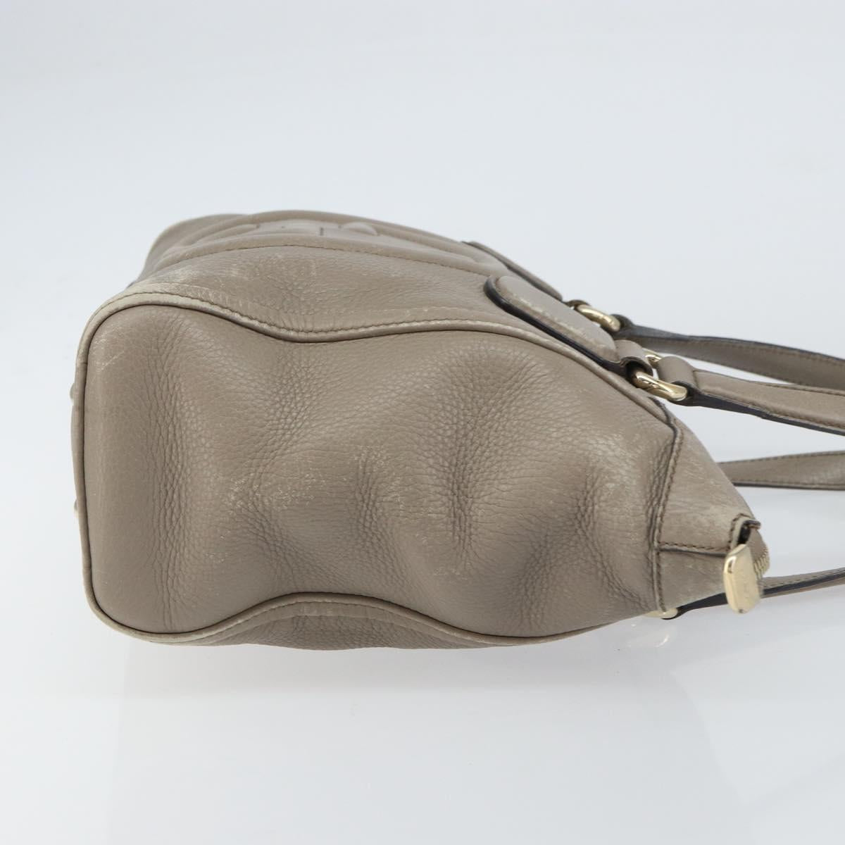GUCCI Soho Tote Bag Leather Gray Gold 282307 Auth ep12345