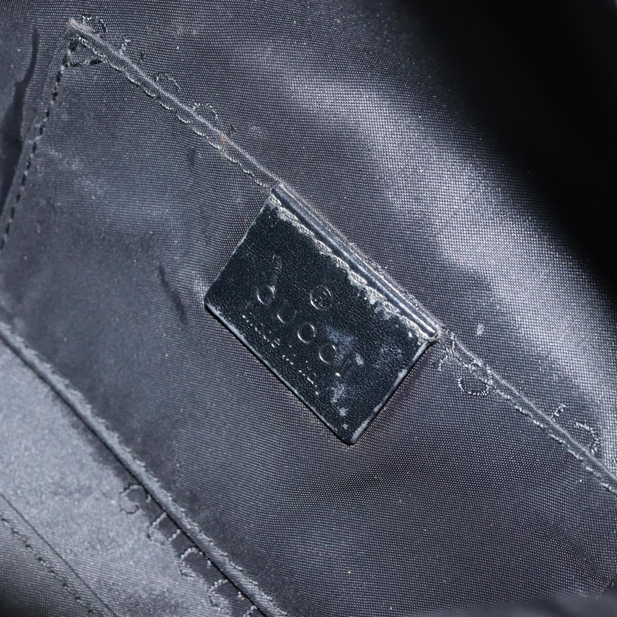 GUCCI Hand Bag Nylon Enamel Black Silver 000 0602 3754 Auth ep12353