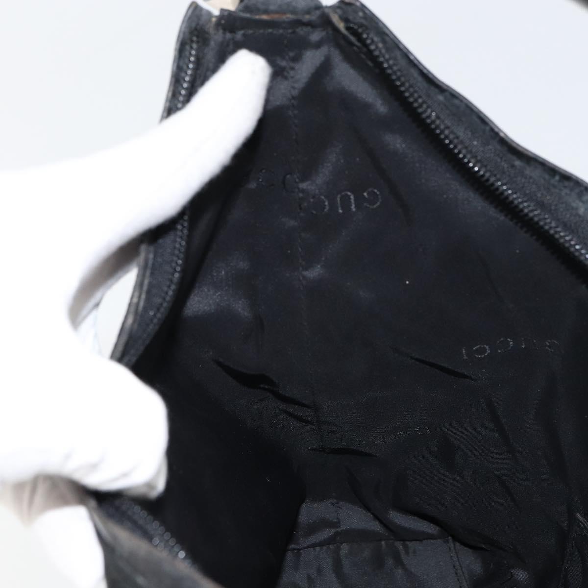 GUCCI Hand Bag Nylon Enamel Black Silver 000 0602 3754 Auth ep12353