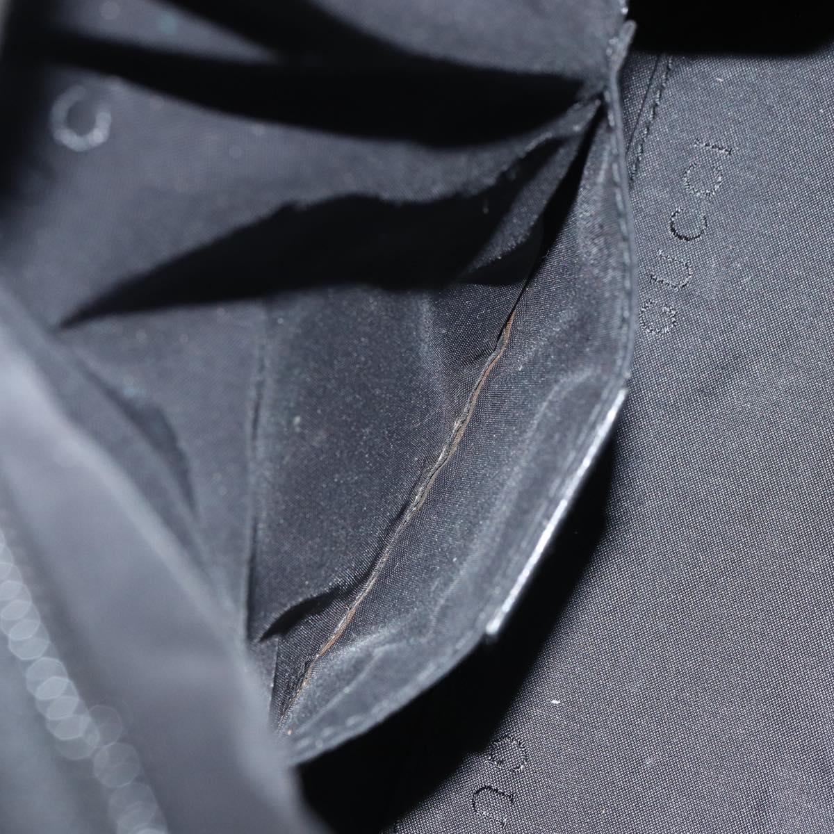 GUCCI Hand Bag Nylon Enamel Black Silver 000 0602 3754 Auth ep12353