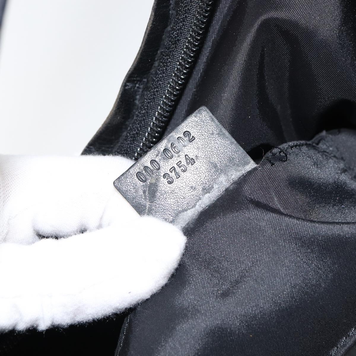 GUCCI Hand Bag Nylon Enamel Black Silver 000 0602 3754 Auth ep12353