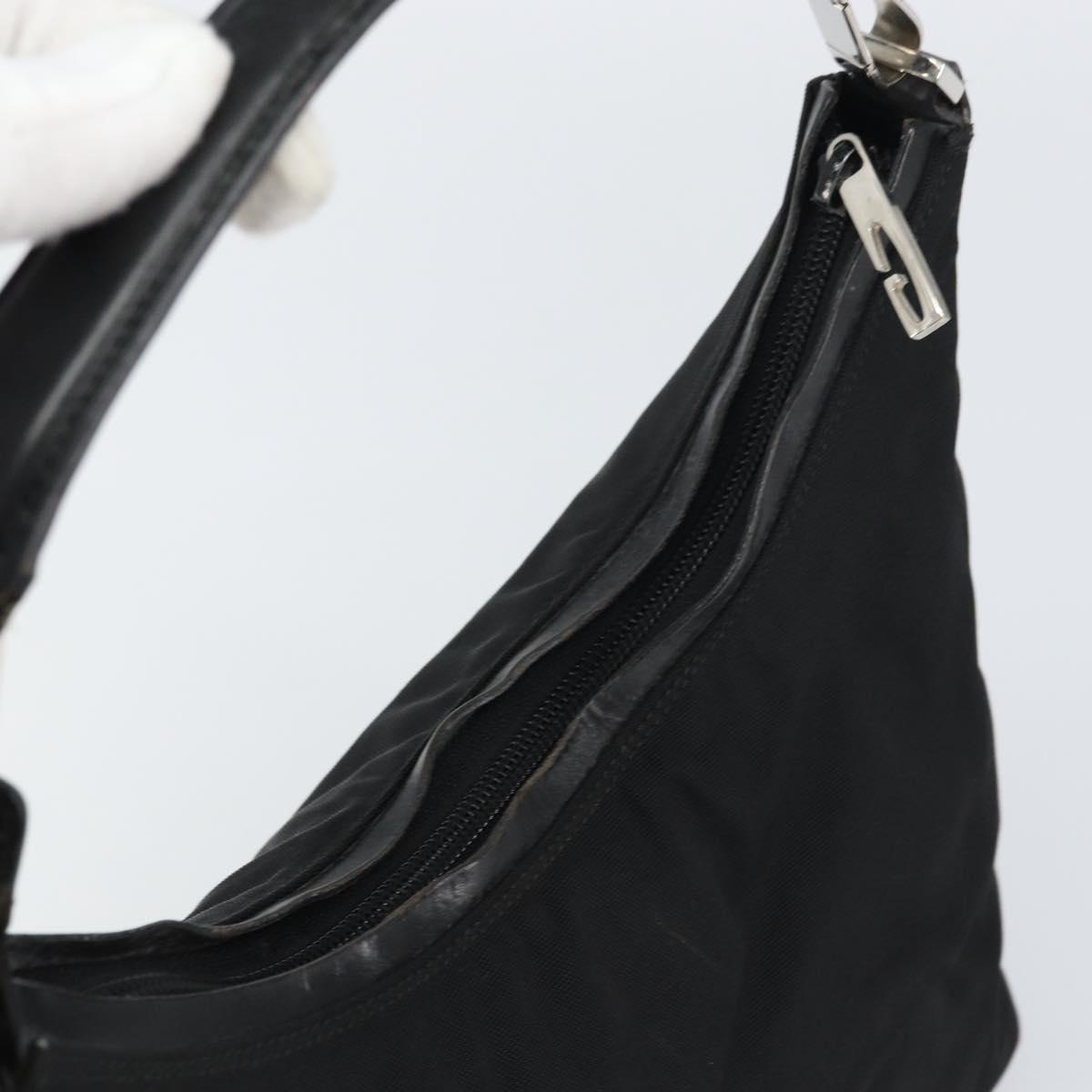 GUCCI Hand Bag Nylon Enamel Black Silver 000 0602 3754 Auth ep12353