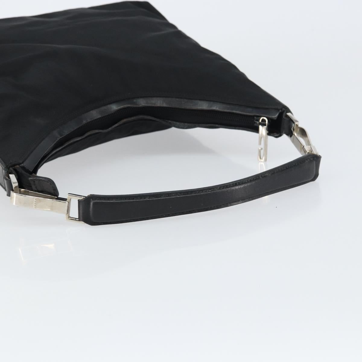 GUCCI Hand Bag Nylon Enamel Black Silver 000 0602 3754 Auth ep12353