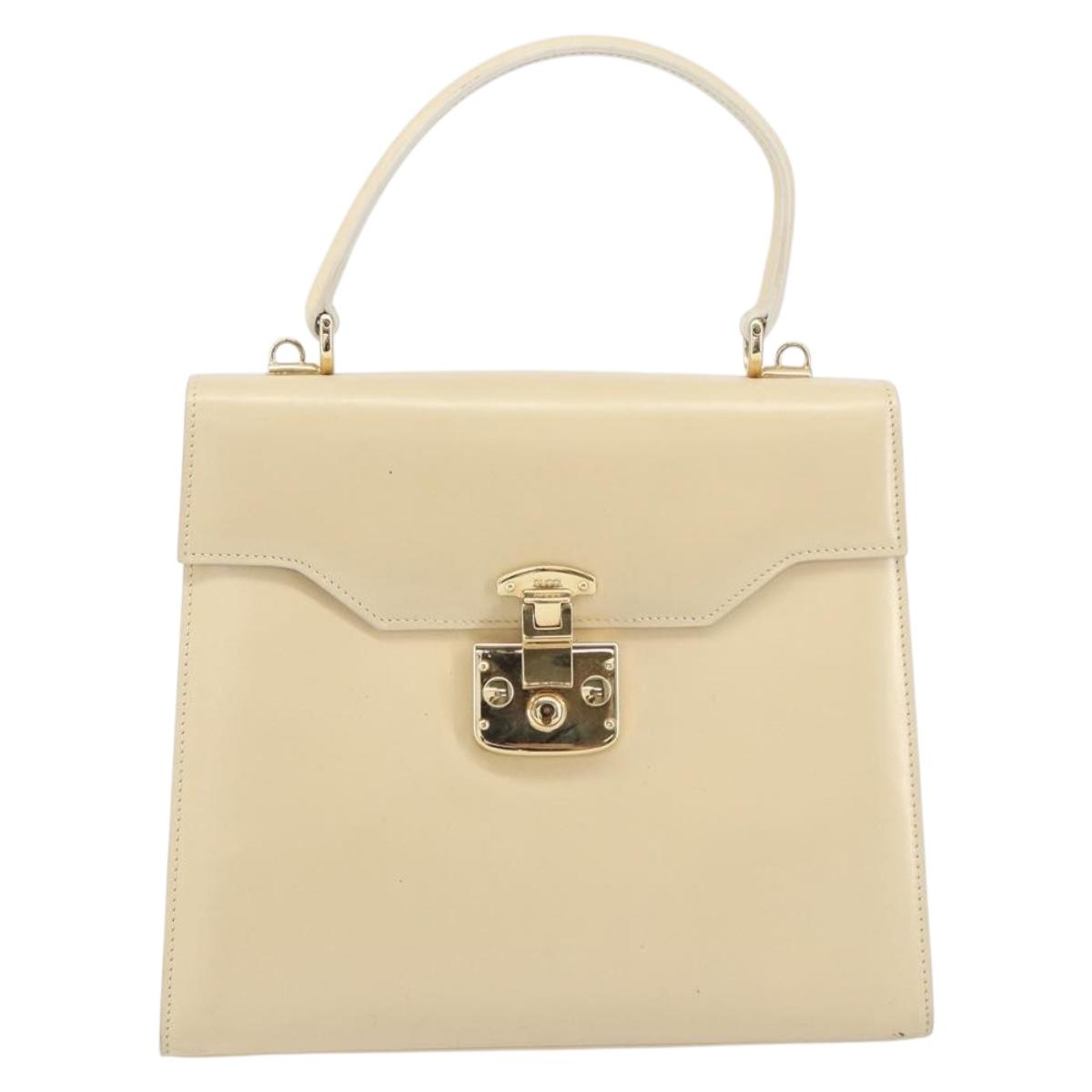 GUCCI Hand Bag Leather Beige Gold 000 2026 0258 Auth ep12356
