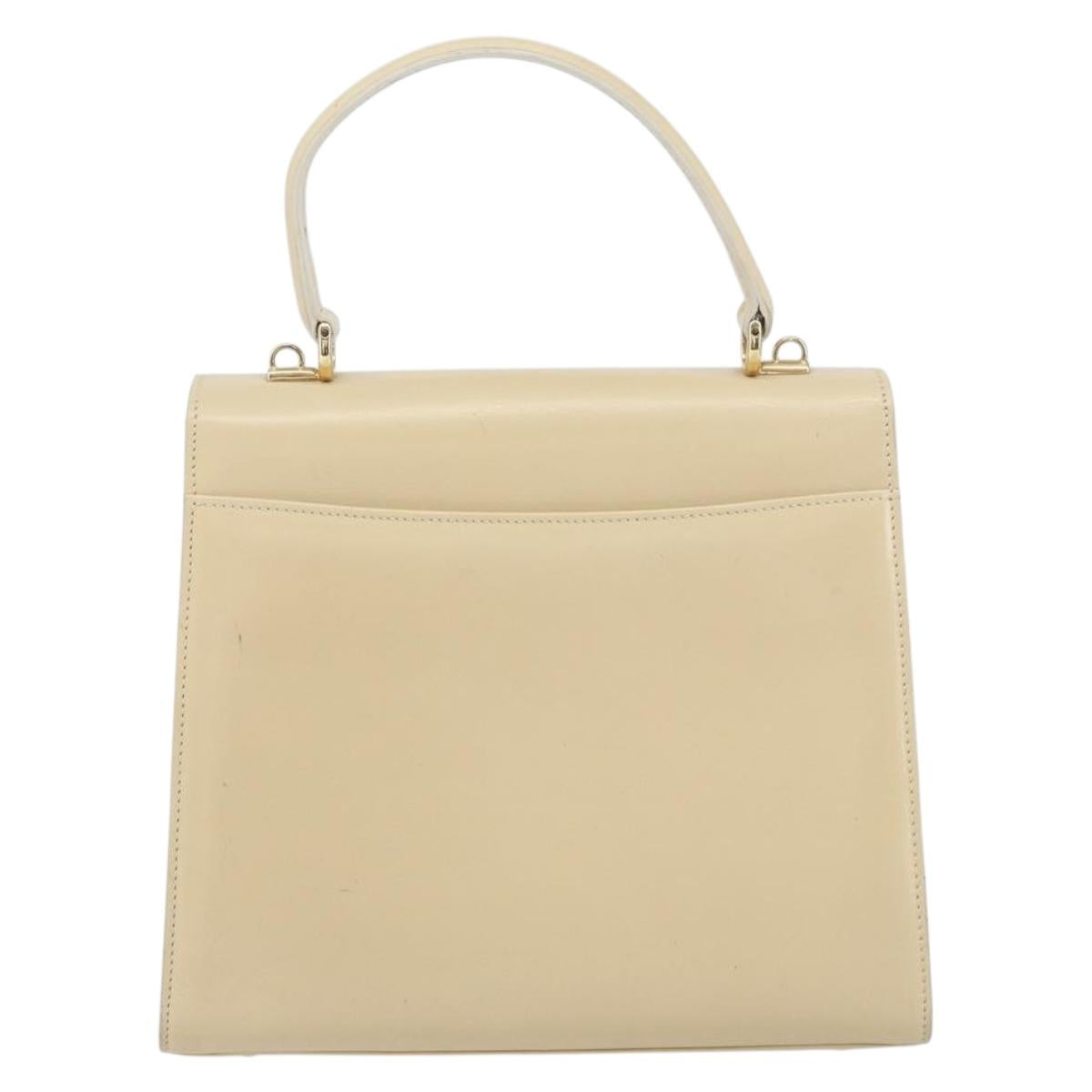 GUCCI Hand Bag Leather Beige Gold 000 2026 0258 Auth ep12356