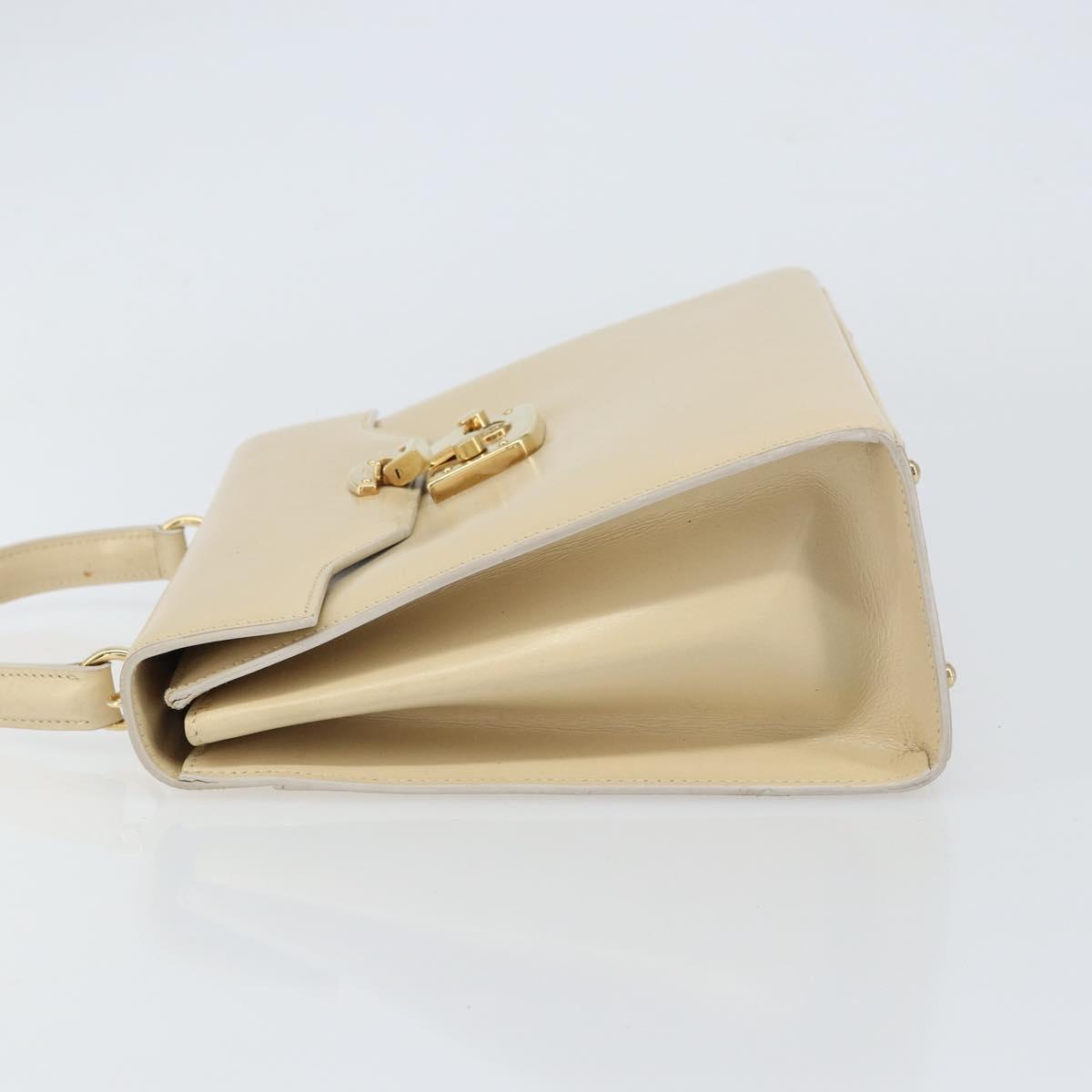 GUCCI Hand Bag Leather Beige Gold 000 2026 0258 Auth ep12356