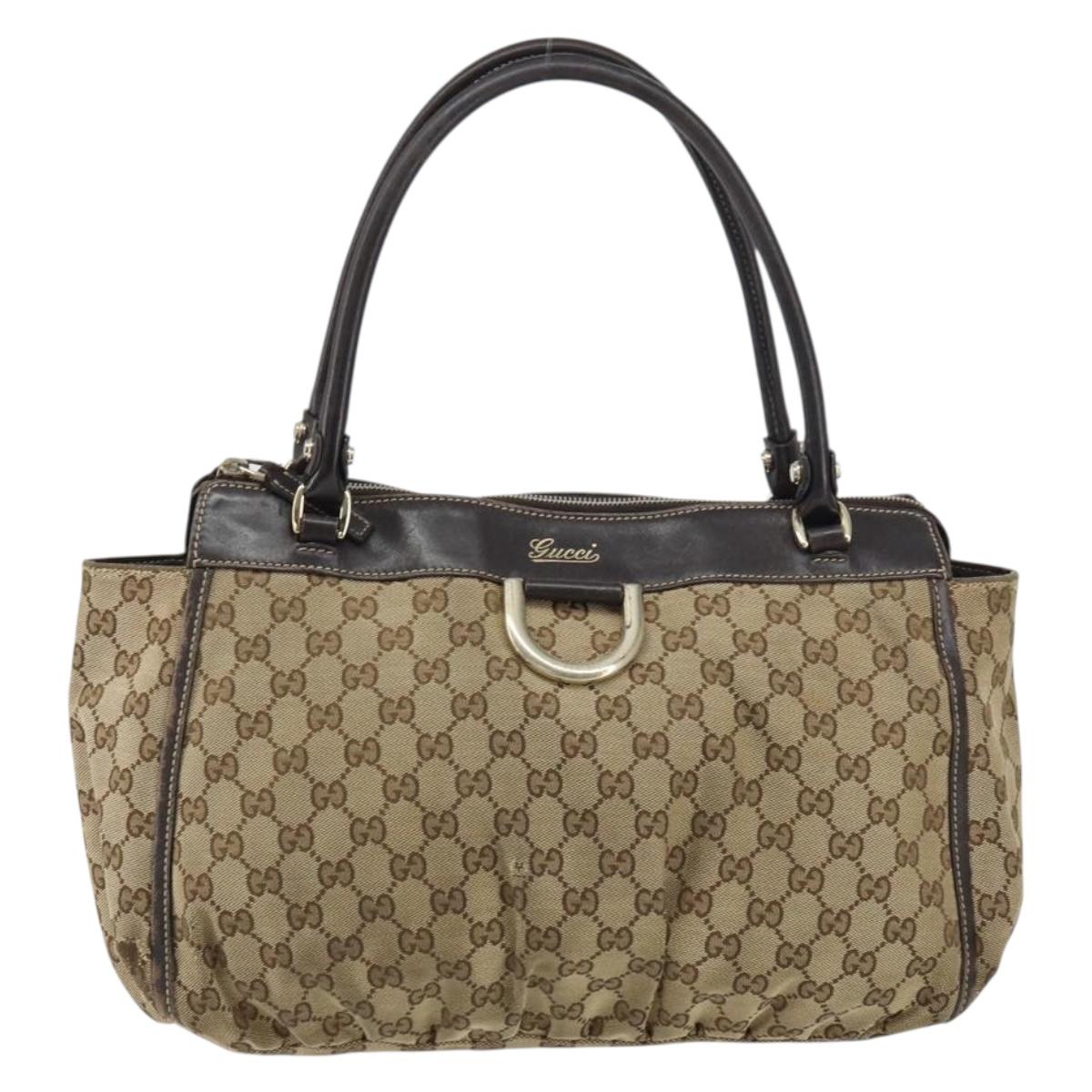 GUCCI GG Canvas Abbey Tote Bag Beige Gold 189831 Auth ep12363