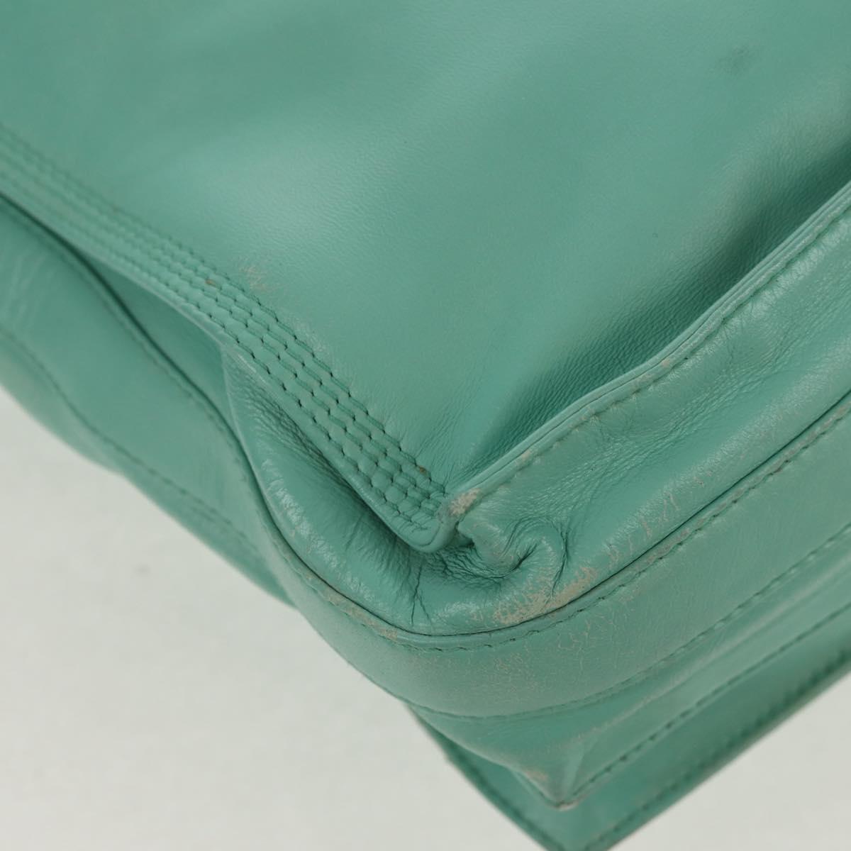 LOEWE Anagram Shoulder Bag Leather Peppermint Auth ep12375