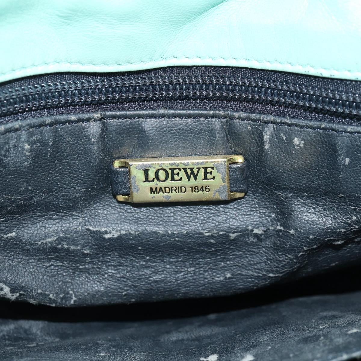 LOEWE Anagram Shoulder Bag Leather Peppermint Auth ep12375
