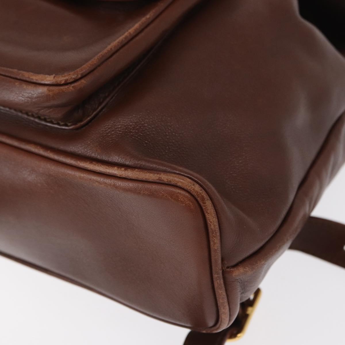 GUCCI Bamboo Backpack Leather Brown Gold 003 3444 0030 Auth ep12390