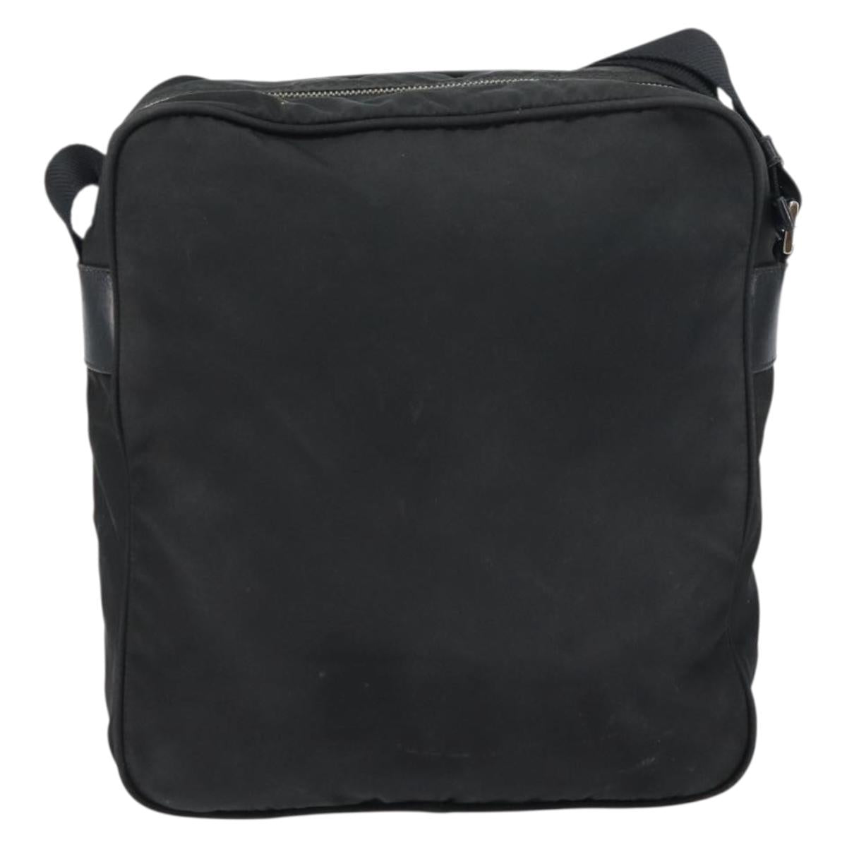 PRADA Shoulder Bag Nylon Silver Black Auth ep12391