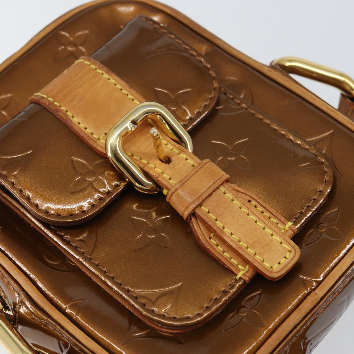 LOUIS VUITTON Monogram Vernis Christie PM Bag Bronze M91111 Auth ep12411