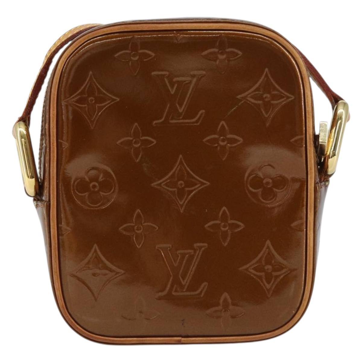 LOUIS VUITTON Monogram Vernis Christie PM Bag Bronze M91111 Auth ep12411
