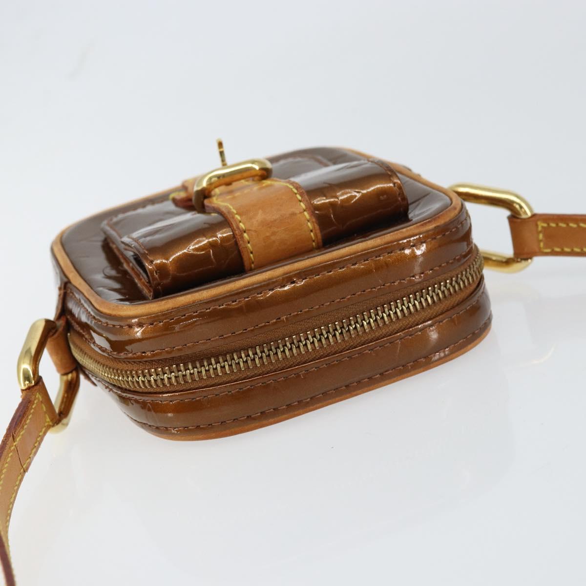 LOUIS VUITTON Monogram Vernis Christie PM Bag Bronze M91111 Auth ep12411