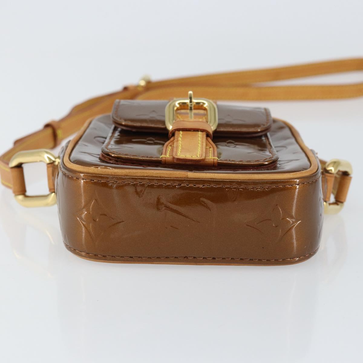 LOUIS VUITTON Monogram Vernis Christie PM Bag Bronze M91111 Auth ep12411
