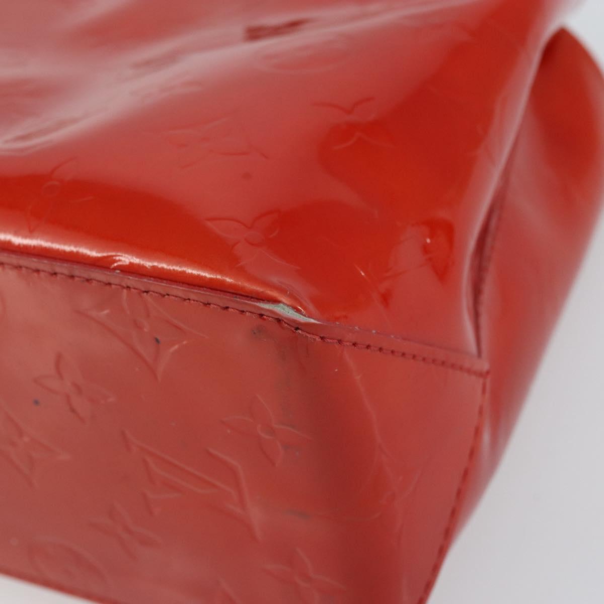LOUIS VUITTON Monogram Vernis Reade PM Hand Bag Red Rouge M91088 LV Auth ep12416