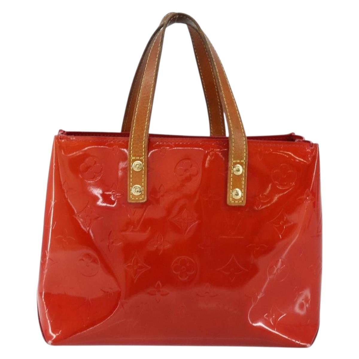 LOUIS VUITTON Monogram Vernis Reade PM Hand Bag Red Rouge M91088 LV Auth ep12416