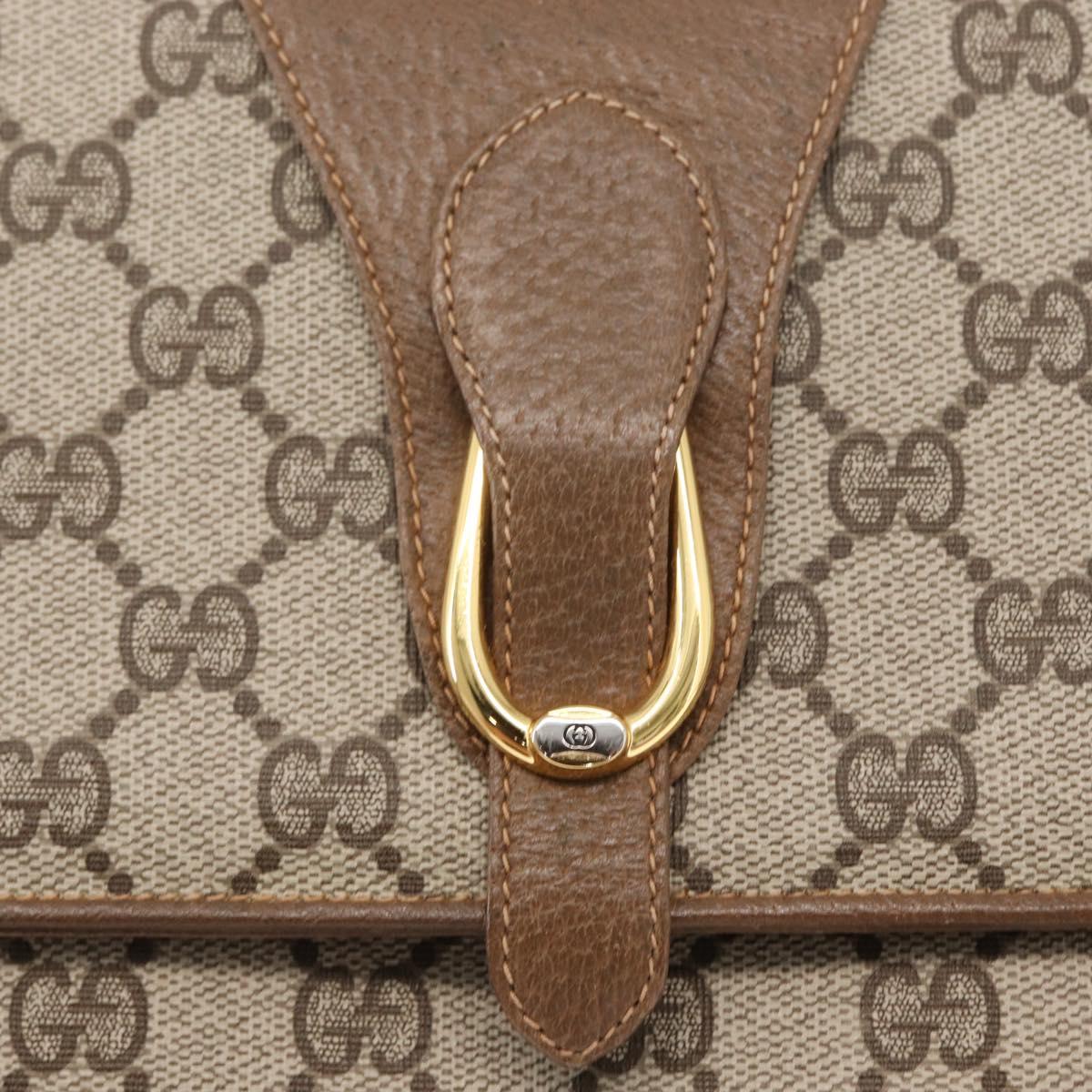 GUCCI GG Supreme Shoulder Bag PVC Beige Gold 904 02 050 Auth ep12421