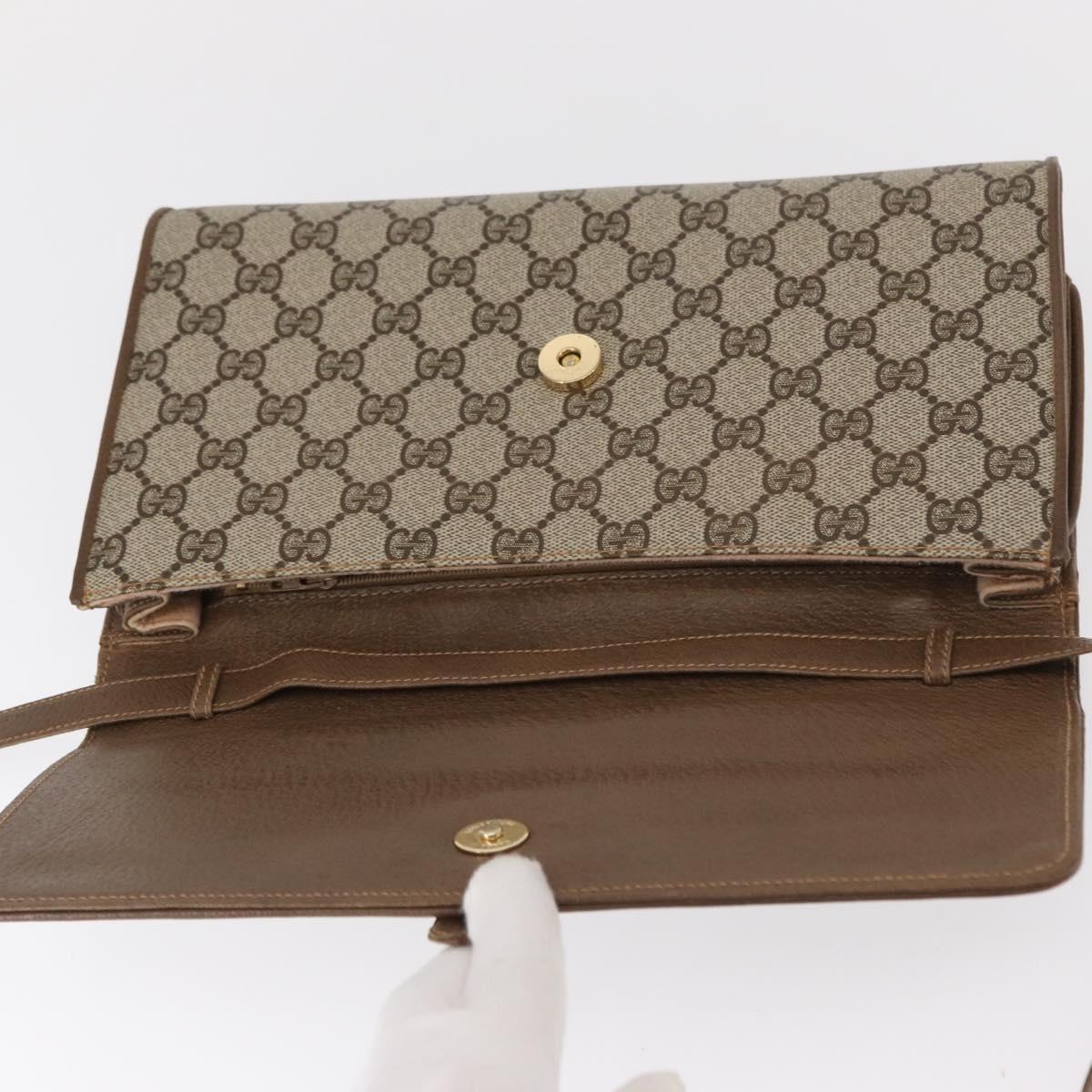GUCCI GG Supreme Shoulder Bag PVC Beige Gold 904 02 050 Auth ep12421