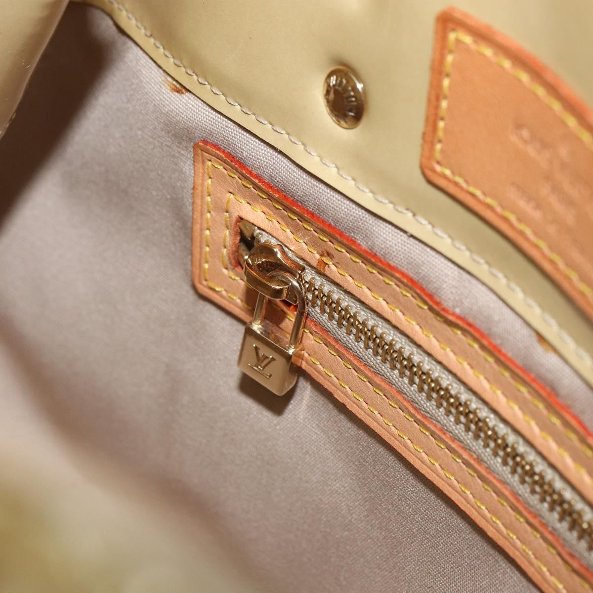 LOUIS VUITTON Monogram Vernis Reade PM Hand Bag Beige M91334 LV Auth ep12426