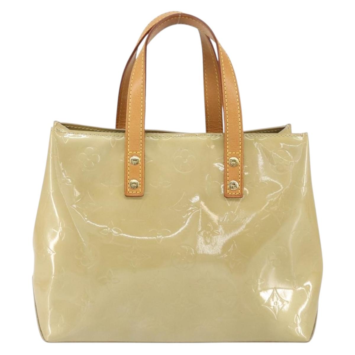LOUIS VUITTON Monogram Vernis Reade PM Hand Bag Beige M91334 LV Auth ep12426