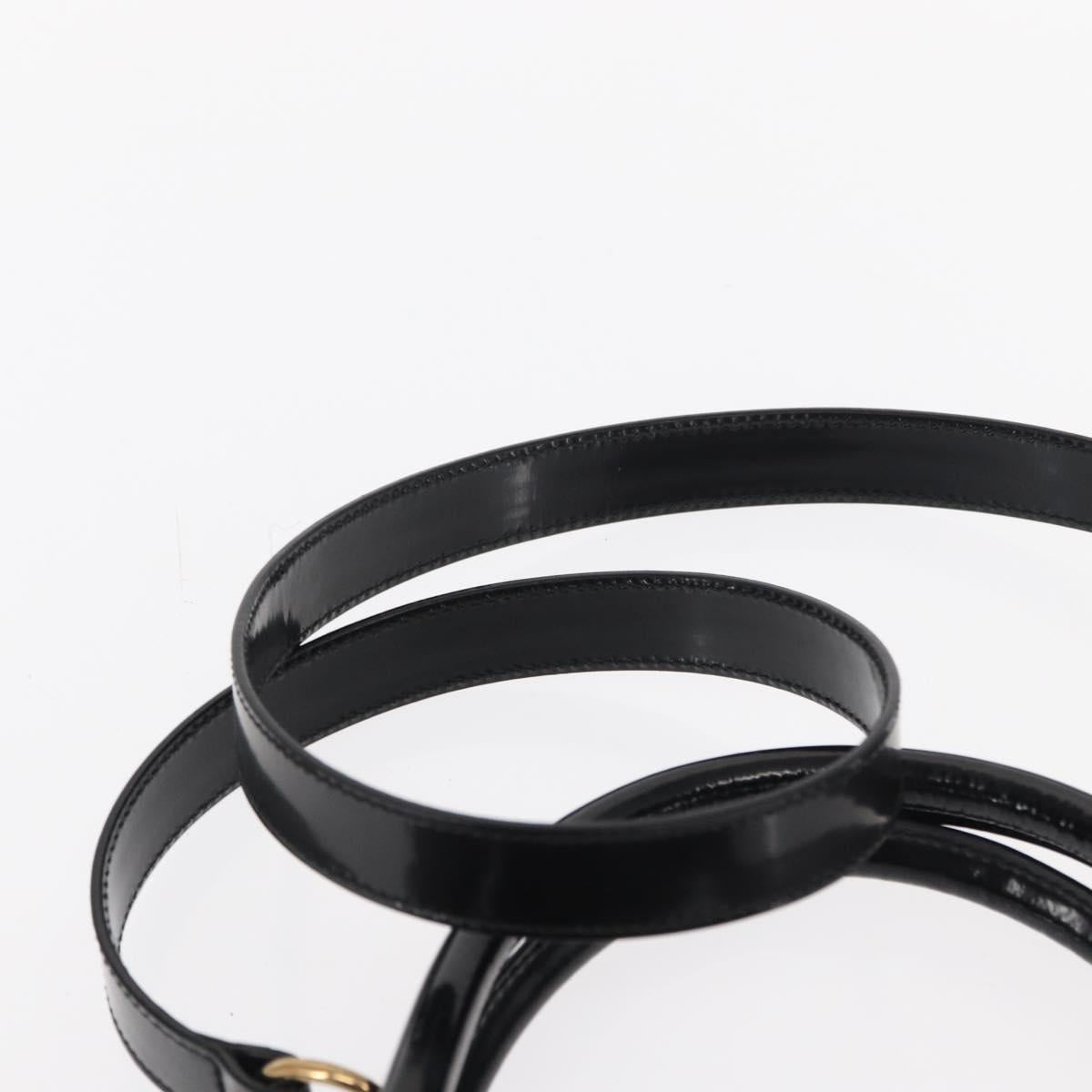 GUCCI Hand Bag Enamel 2way Black Gold 000 1669 0503 Auth ep12427