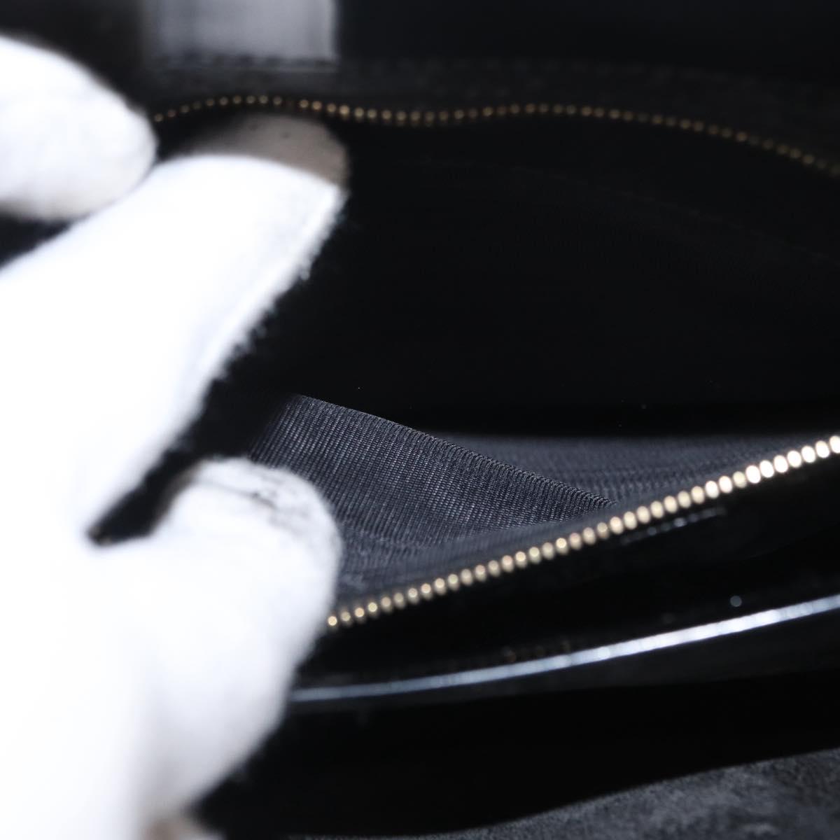 GUCCI Hand Bag Enamel 2way Black Gold 000 1669 0503 Auth ep12427