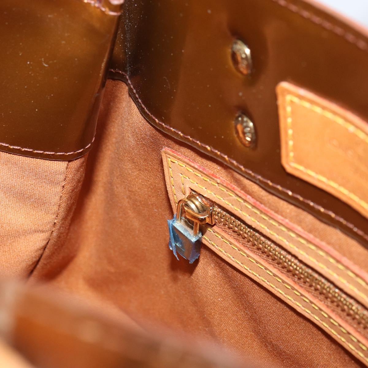 LOUIS VUITTON Monogram Vernis Reade PM Hand Bag Bronze M91146 LV Auth ep12428