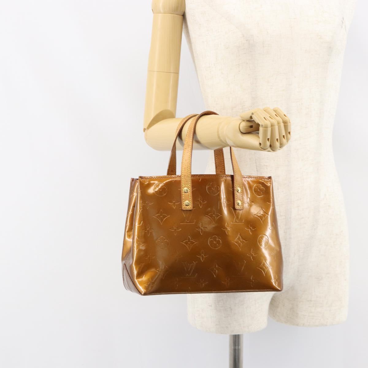 LOUIS VUITTON Monogram Vernis Reade PM Hand Bag Bronze M91146 LV Auth ep12428