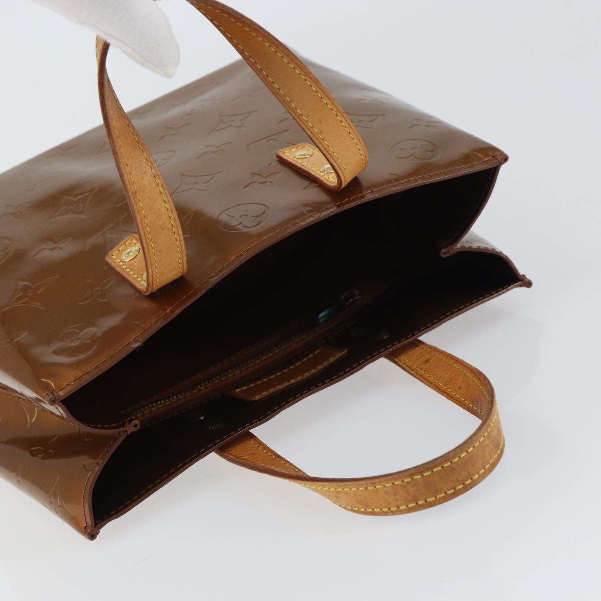 LOUIS VUITTON Monogram Vernis Reade PM Hand Bag Bronze M91146 LV Auth ep12428