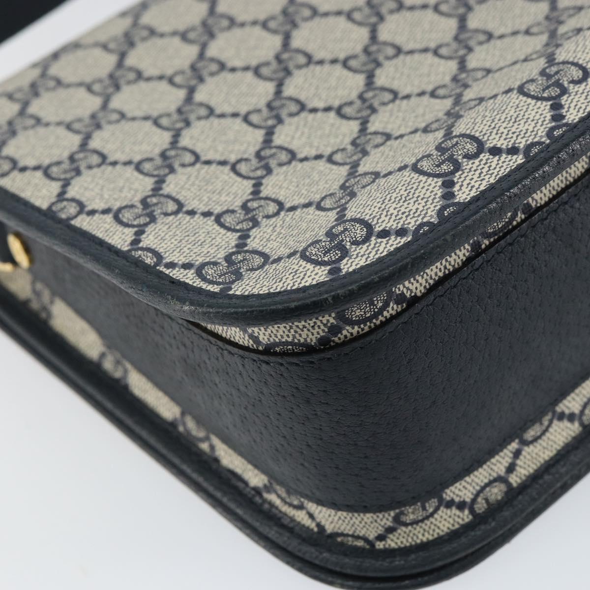 GUCCI GG Supreme Shoulder Bag PVC Navy Gold 001 116 0847 Auth ep12430