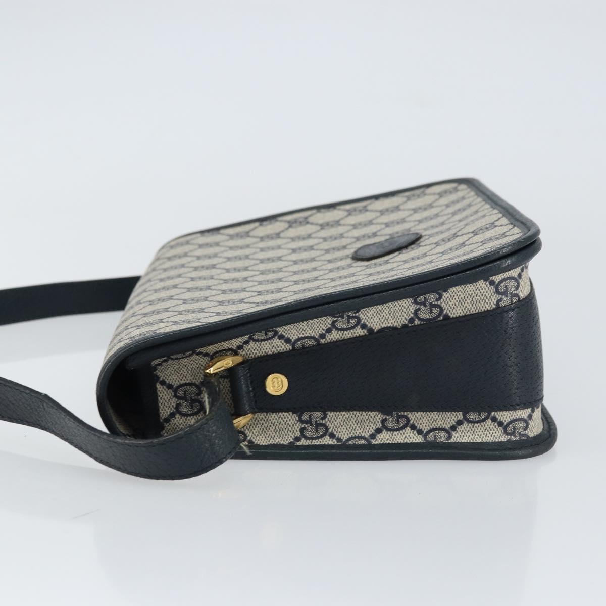 GUCCI GG Supreme Shoulder Bag PVC Navy Gold 001 116 0847 Auth ep12430