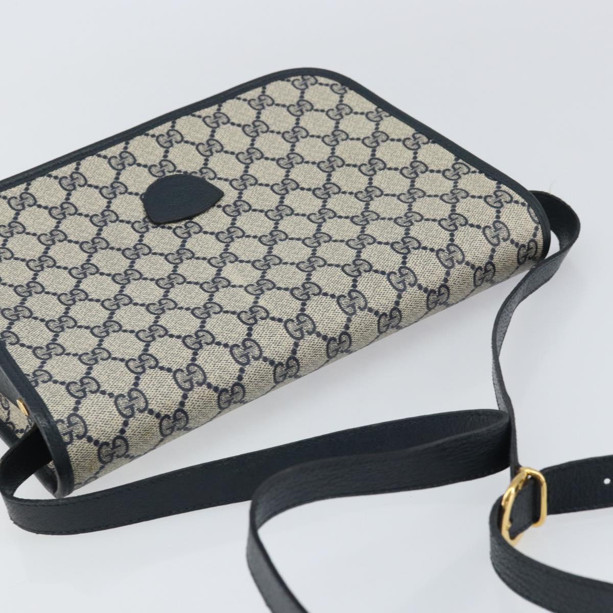 GUCCI GG Supreme Shoulder Bag PVC Navy Gold 001 116 0847 Auth ep12430