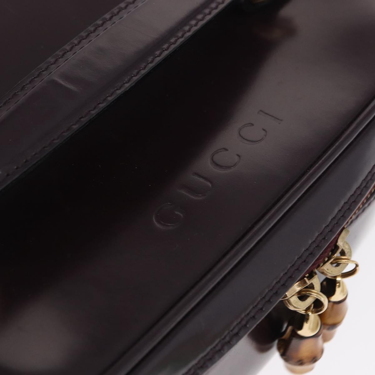 GUCCI Vanity Hand Bag Enamel Purple Gold 032 1956 0151 Auth ep12433