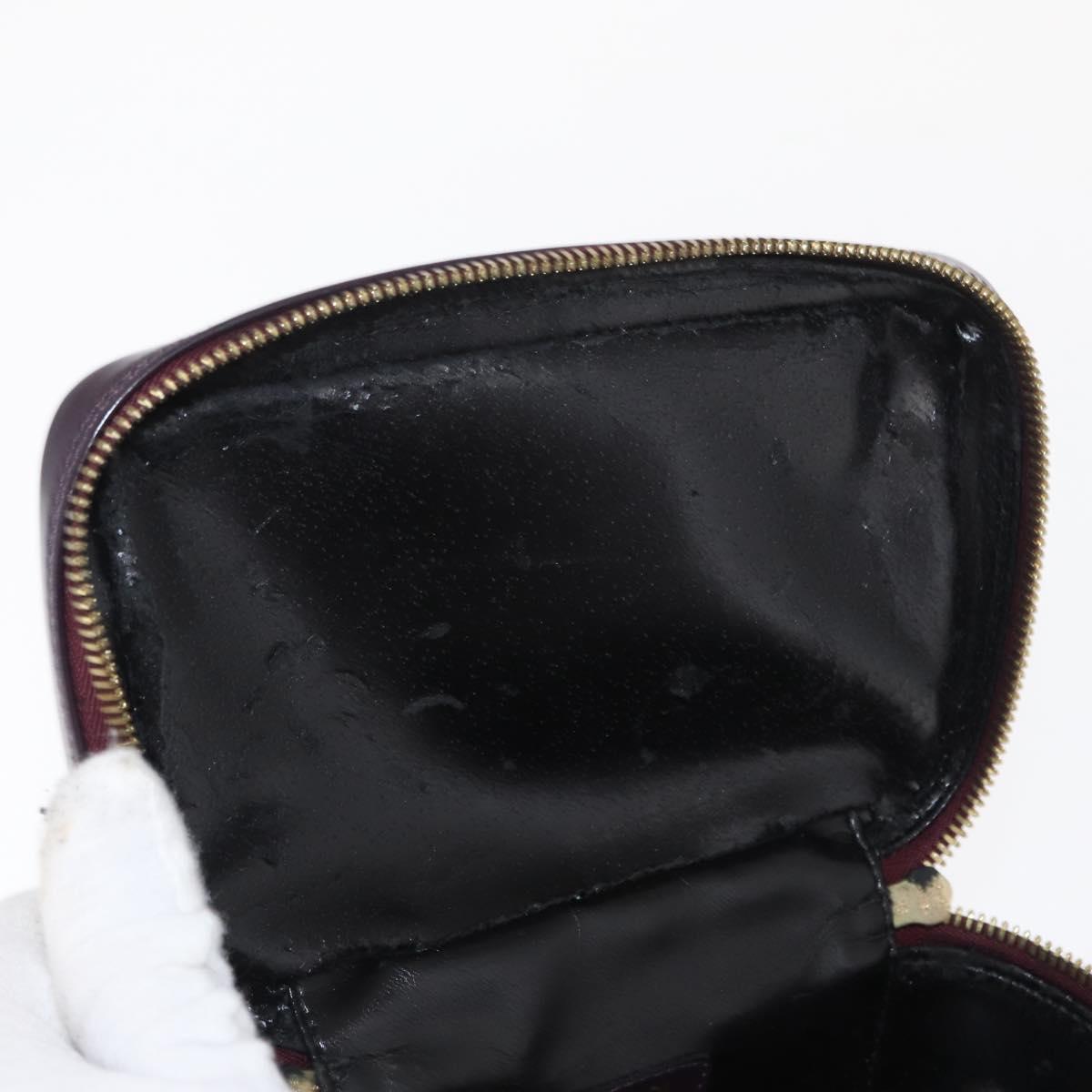 GUCCI Vanity Hand Bag Enamel Purple Gold 032 1956 0151 Auth ep12433