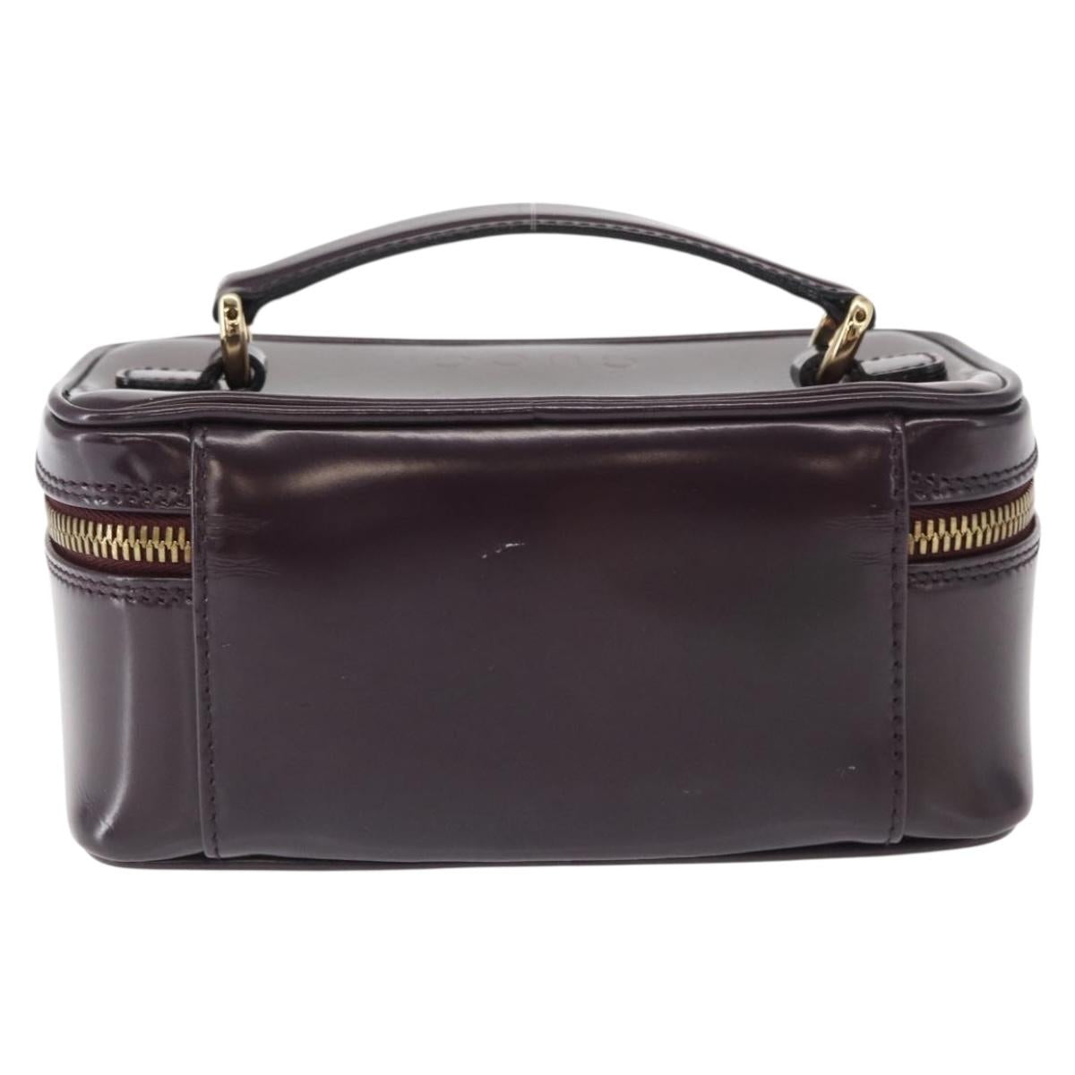 GUCCI Vanity Hand Bag Enamel Purple Gold 032 1956 0151 Auth ep12433