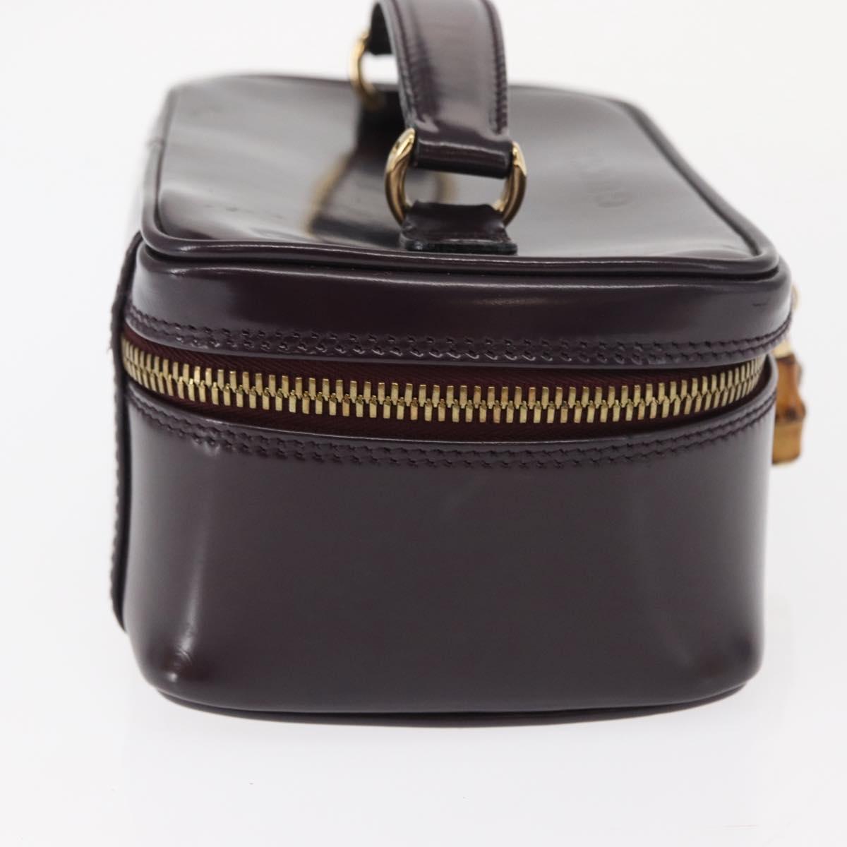 GUCCI Vanity Hand Bag Enamel Purple Gold 032 1956 0151 Auth ep12433
